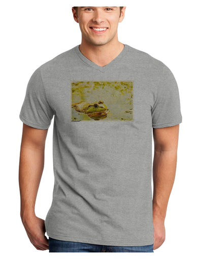 Bullfrog In Watercolor Adult V-Neck T-shirt by TooLoud-Mens V-Neck T-Shirt-TooLoud-HeatherGray-Small-Davson Sales