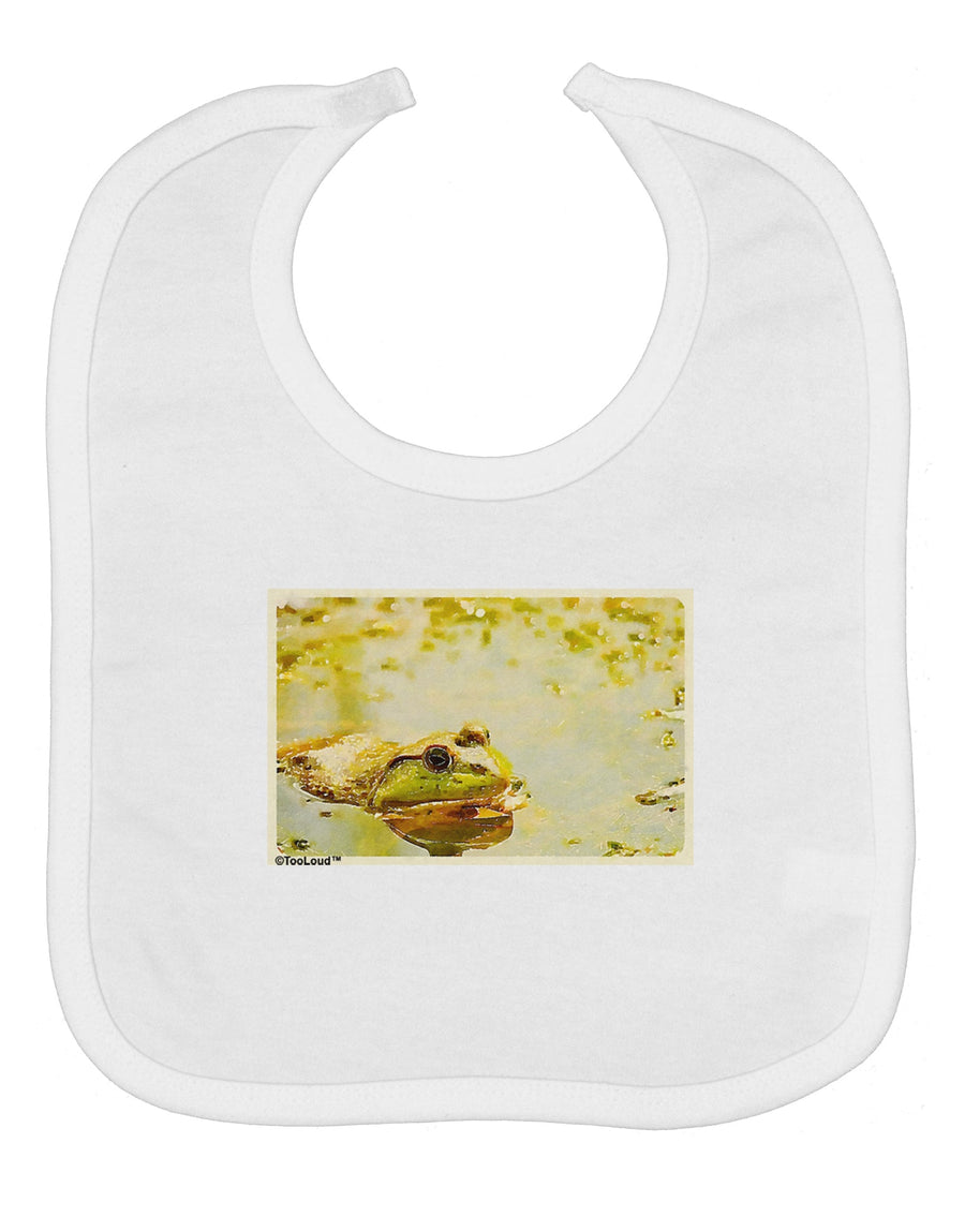 Bullfrog In Watercolor Baby Bib by TooLoud