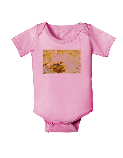 Bullfrog In Watercolor Baby Romper Bodysuit by TooLoud-Baby Romper-TooLoud-Pink-06-Months-Davson Sales