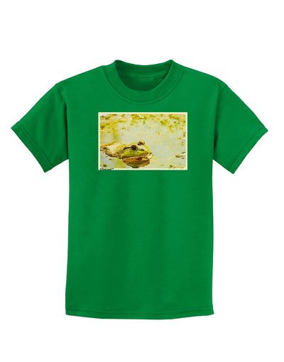 Bullfrog In Watercolor Childrens Dark T-Shirt by TooLoud-Childrens T-Shirt-TooLoud-Kelly-Green-X-Small-Davson Sales