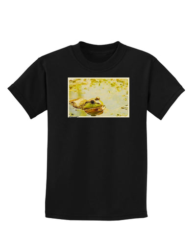 Bullfrog In Watercolor Childrens Dark T-Shirt by TooLoud-Childrens T-Shirt-TooLoud-Black-X-Small-Davson Sales