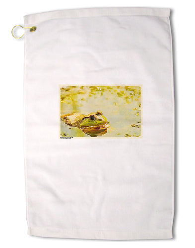 Bullfrog In Watercolor Premium Cotton Golf Towel - 16 x 25 inch by TooLoud-Golf Towel-TooLoud-16x25"-Davson Sales