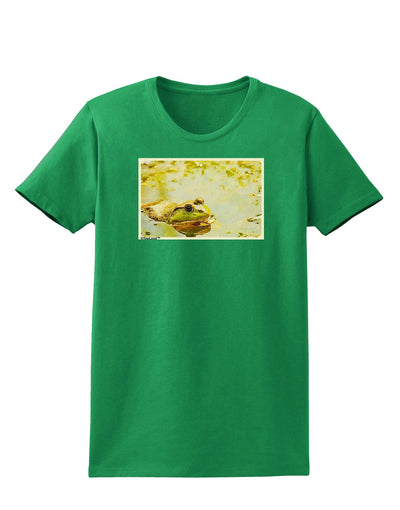 Bullfrog In Watercolor Womens Dark T-Shirt by TooLoud-Womens T-Shirt-TooLoud-Kelly-Green-X-Small-Davson Sales