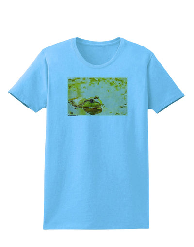 Bullfrog In Watercolor Womens T-Shirt by TooLoud-Womens T-Shirt-TooLoud-Aquatic-Blue-X-Small-Davson Sales