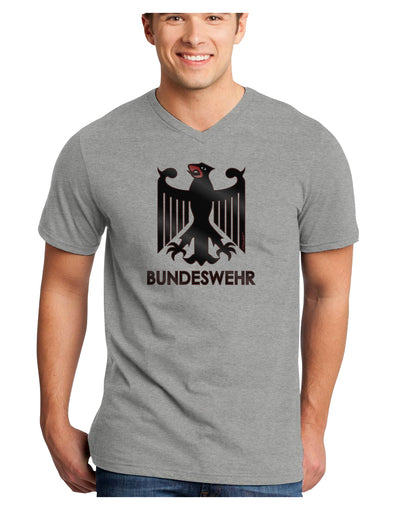 Bundeswehr Logo with Text Adult V-Neck T-shirt-Mens V-Neck T-Shirt-TooLoud-HeatherGray-Small-Davson Sales
