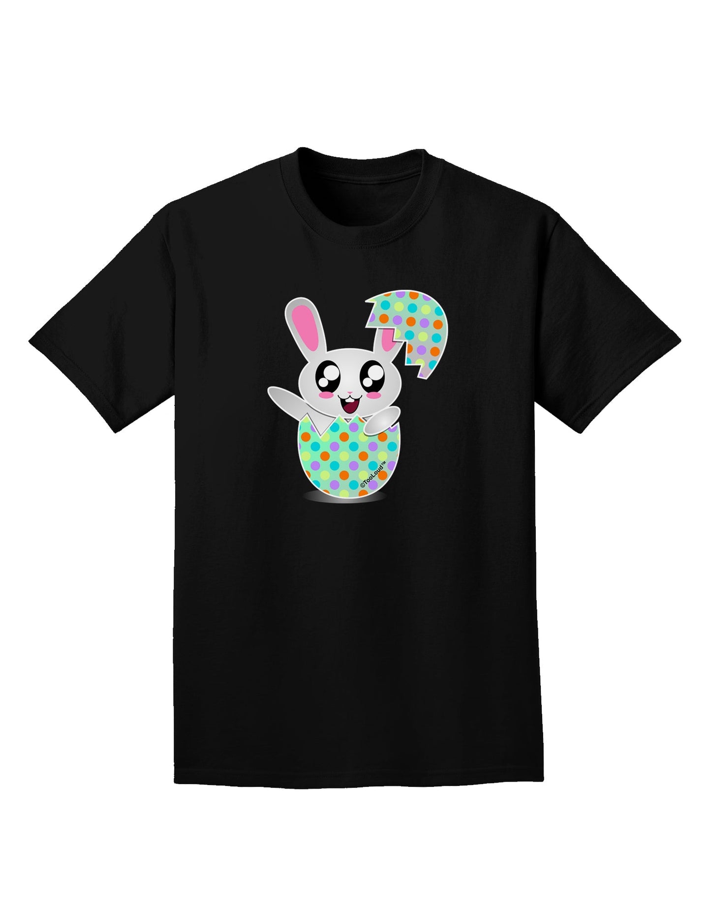 Bunny Hatching From Egg Adult Dark T-Shirt-Mens T-Shirt-TooLoud-Black-Small-Davson Sales