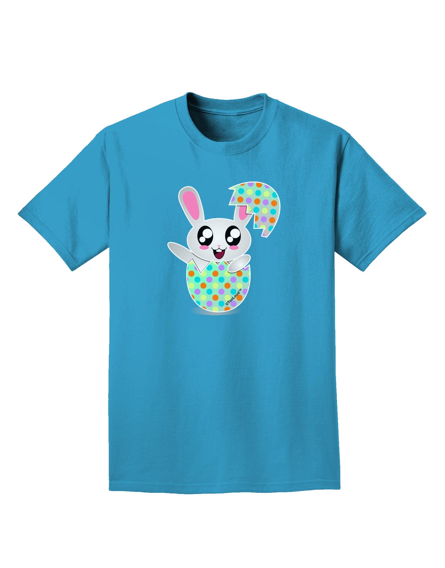 Bunny Hatching From Egg Adult Dark T-Shirt-Mens T-Shirt-TooLoud-Turquoise-Small-Davson Sales