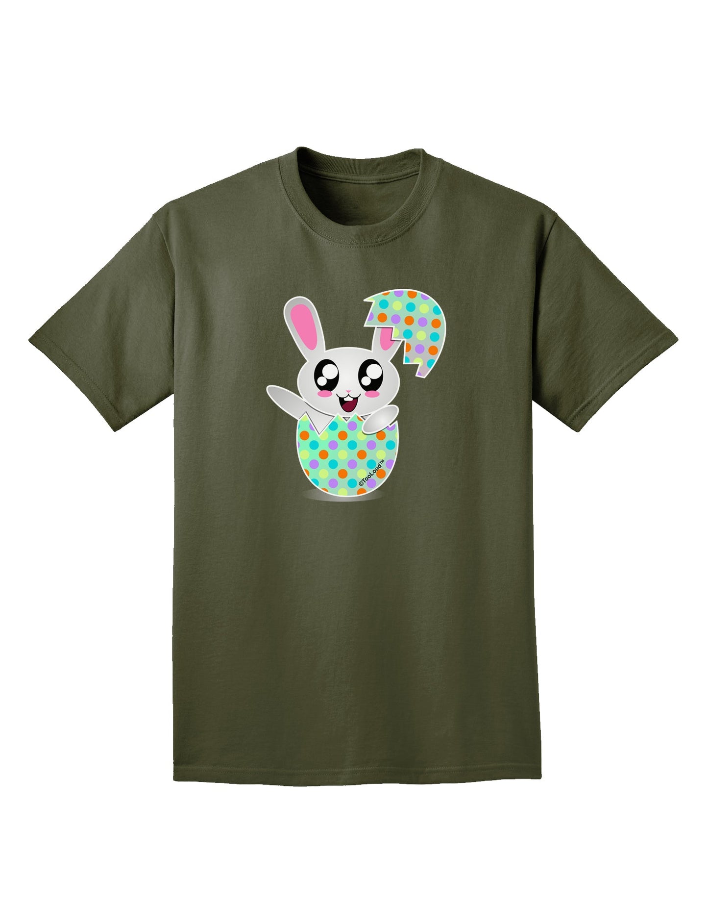 Bunny Hatching From Egg Adult Dark T-Shirt-Mens T-Shirt-TooLoud-Military-Green-Small-Davson Sales