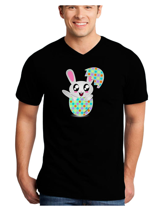 Bunny Hatching From Egg Adult Dark V-Neck T-Shirt-TooLoud-Black-Small-Davson Sales