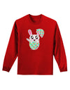 Bunny Hatching From Egg Adult Long Sleeve Dark T-Shirt-TooLoud-Red-Small-Davson Sales