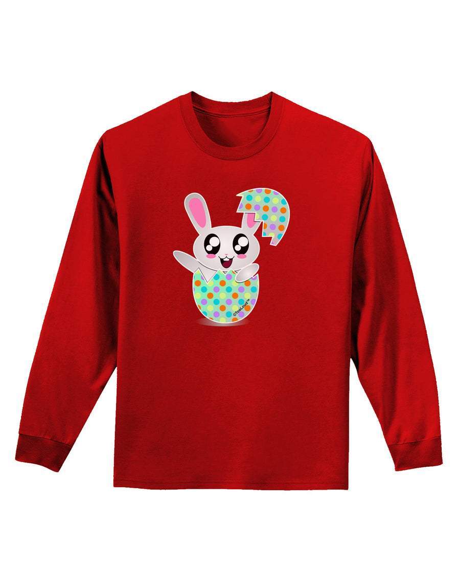 Bunny Hatching From Egg Adult Long Sleeve Dark T-Shirt-TooLoud-Black-Small-Davson Sales