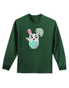 Bunny Hatching From Egg Adult Long Sleeve Dark T-Shirt-TooLoud-Dark-Green-Small-Davson Sales