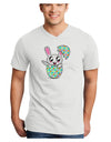 Bunny Hatching From Egg Adult V-Neck T-shirt-Mens V-Neck T-Shirt-TooLoud-White-Small-Davson Sales