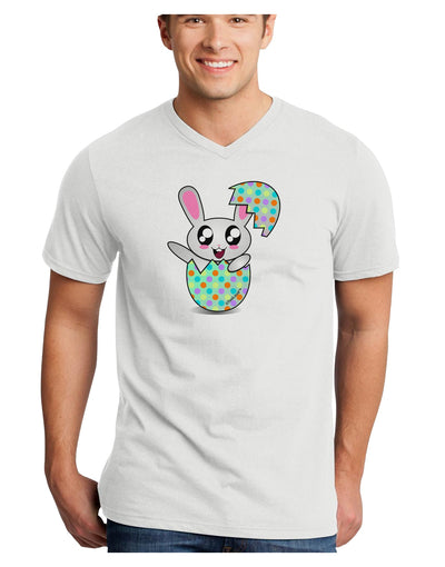 Bunny Hatching From Egg Adult V-Neck T-shirt-Mens V-Neck T-Shirt-TooLoud-White-Small-Davson Sales