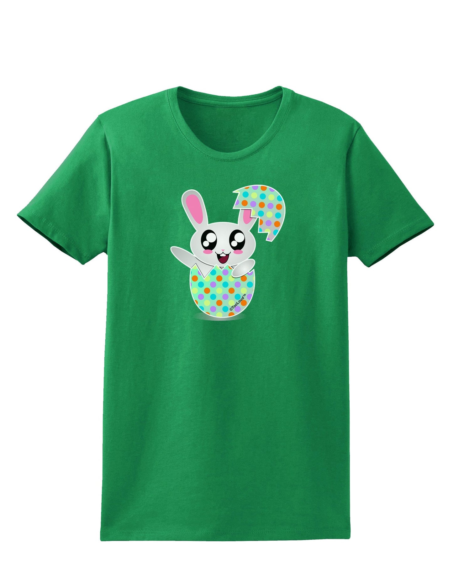 Bunny Hatching From Egg Womens Dark T-Shirt-TooLoud-Kelly-Green-X-Small-Davson Sales