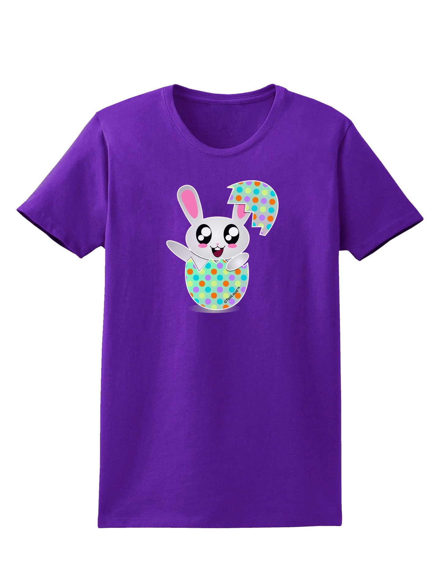 Bunny Hatching From Egg Womens Dark T-Shirt-TooLoud-Purple-X-Small-Davson Sales