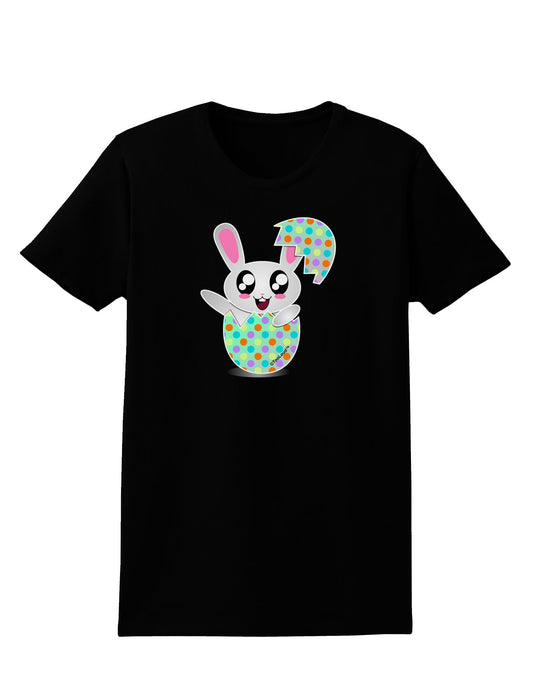 Bunny Hatching From Egg Womens Dark T-Shirt-TooLoud-Black-X-Small-Davson Sales