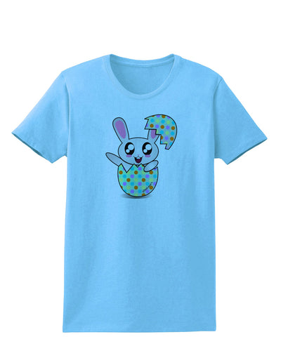 Bunny Hatching From Egg Womens T-Shirt-Womens T-Shirt-TooLoud-Aquatic-Blue-X-Small-Davson Sales