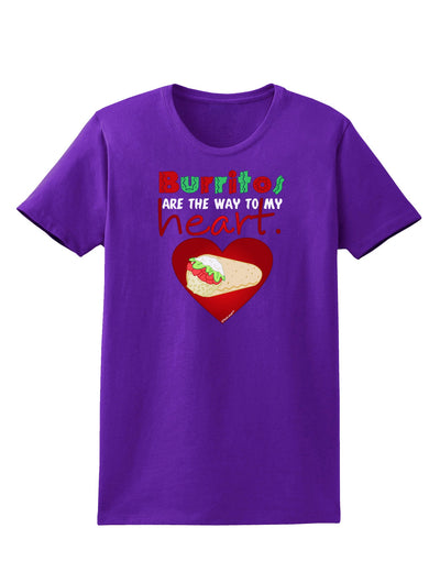 Burritos Are the Way To My Heart Womens Dark T-Shirt-TooLoud-Purple-X-Small-Davson Sales