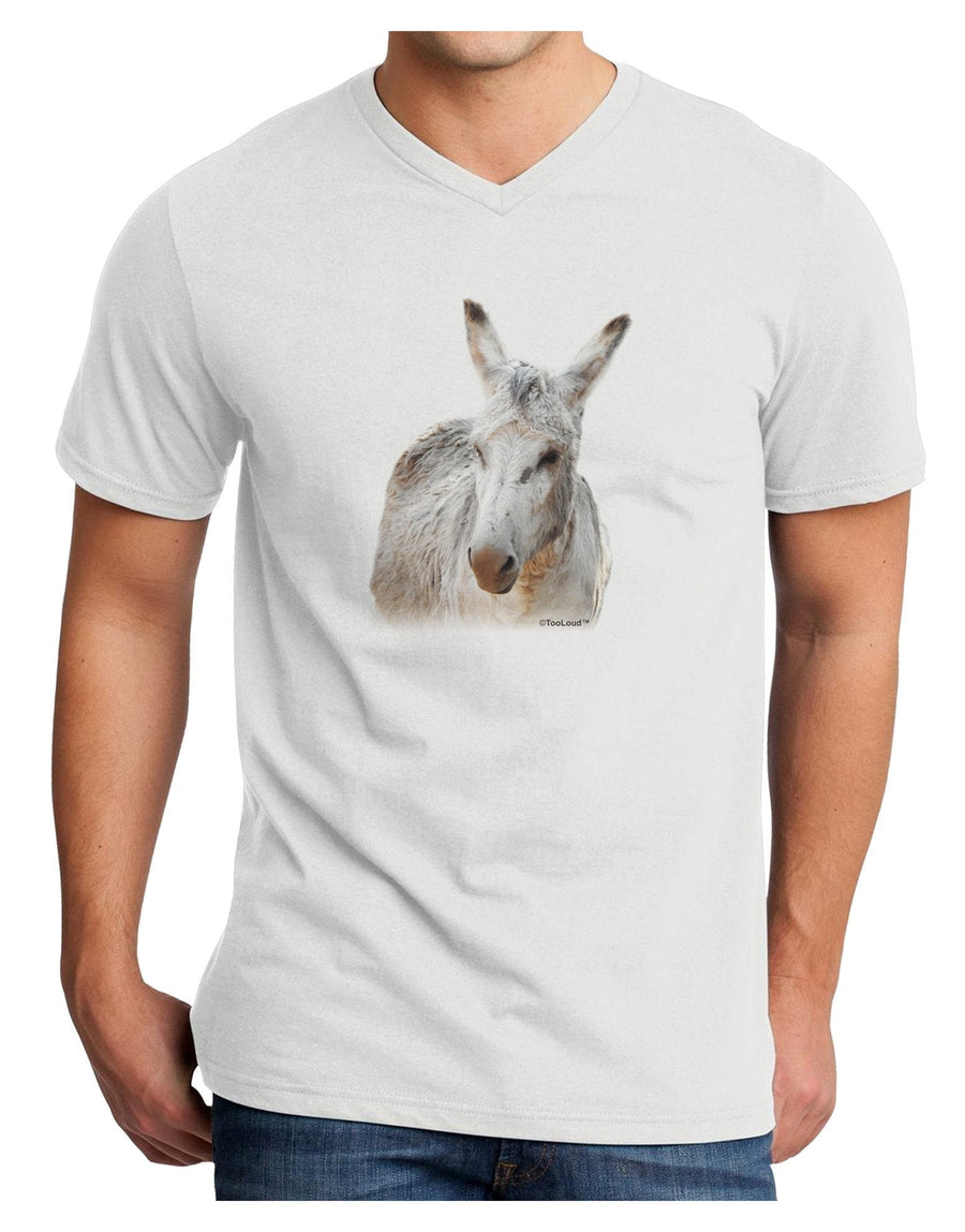 Burro Cutout Adult V-Neck T-shirt-Mens V-Neck T-Shirt-TooLoud-White-XXXX-Large-Davson Sales