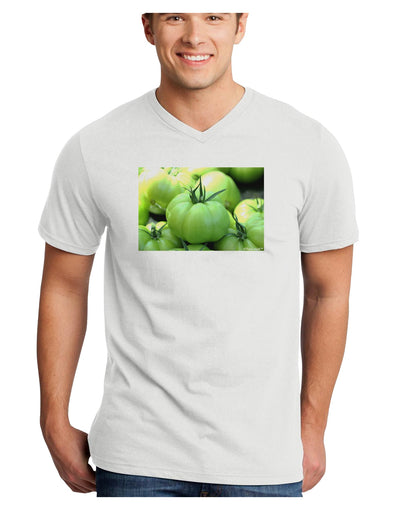 Buy Local - Green Tomatoes Adult V-Neck T-shirt-Mens V-Neck T-Shirt-TooLoud-White-Small-Davson Sales