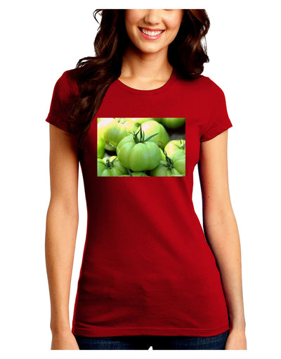 Buy Local - Green Tomatoes Juniors Crew Dark T-Shirt-T-Shirts Juniors Tops-TooLoud-Red-Juniors Fitted Small-Davson Sales