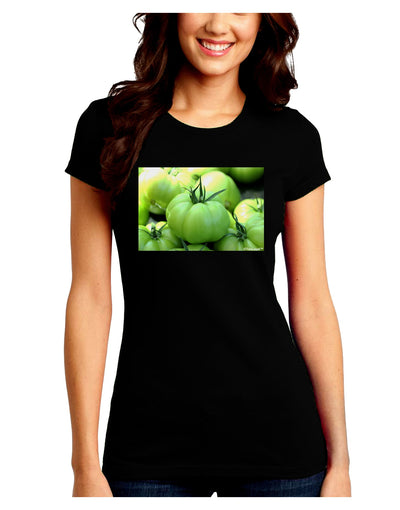 Buy Local - Green Tomatoes Juniors Crew Dark T-Shirt-T-Shirts Juniors Tops-TooLoud-Black-Juniors Fitted Small-Davson Sales