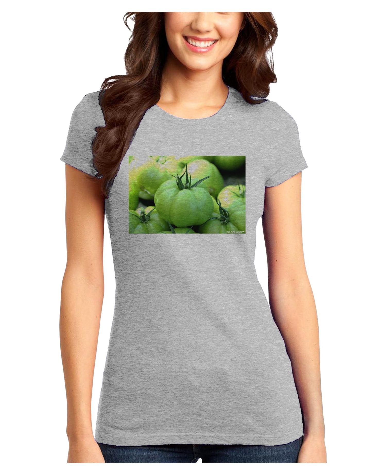 Buy Local - Green Tomatoes Juniors T-Shirt-Womens Juniors T-Shirt-TooLoud-Ash-Gray-Juniors Fitted X-Small-Davson Sales