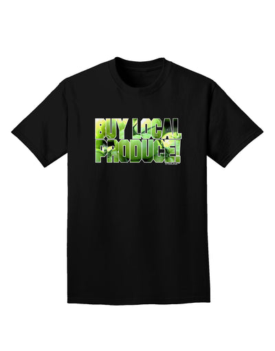 Buy Local - Green Tomatoes Text Adult Dark T-Shirt-Mens T-Shirt-TooLoud-Black-Small-Davson Sales