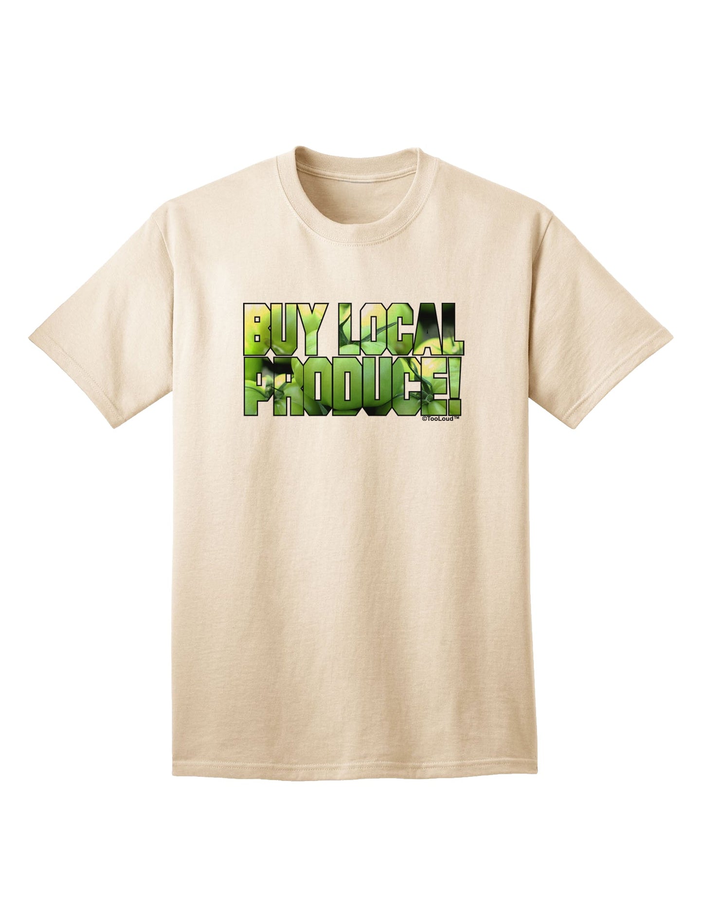 Buy Local - Green Tomatoes Text Adult T-Shirt-Mens T-Shirt-TooLoud-Natural-Small-Davson Sales
