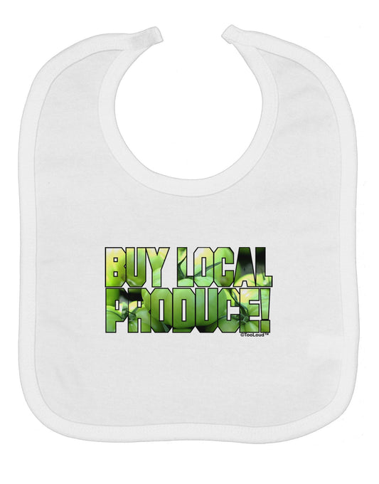 Buy Local - Green Tomatoes Text Baby Bib