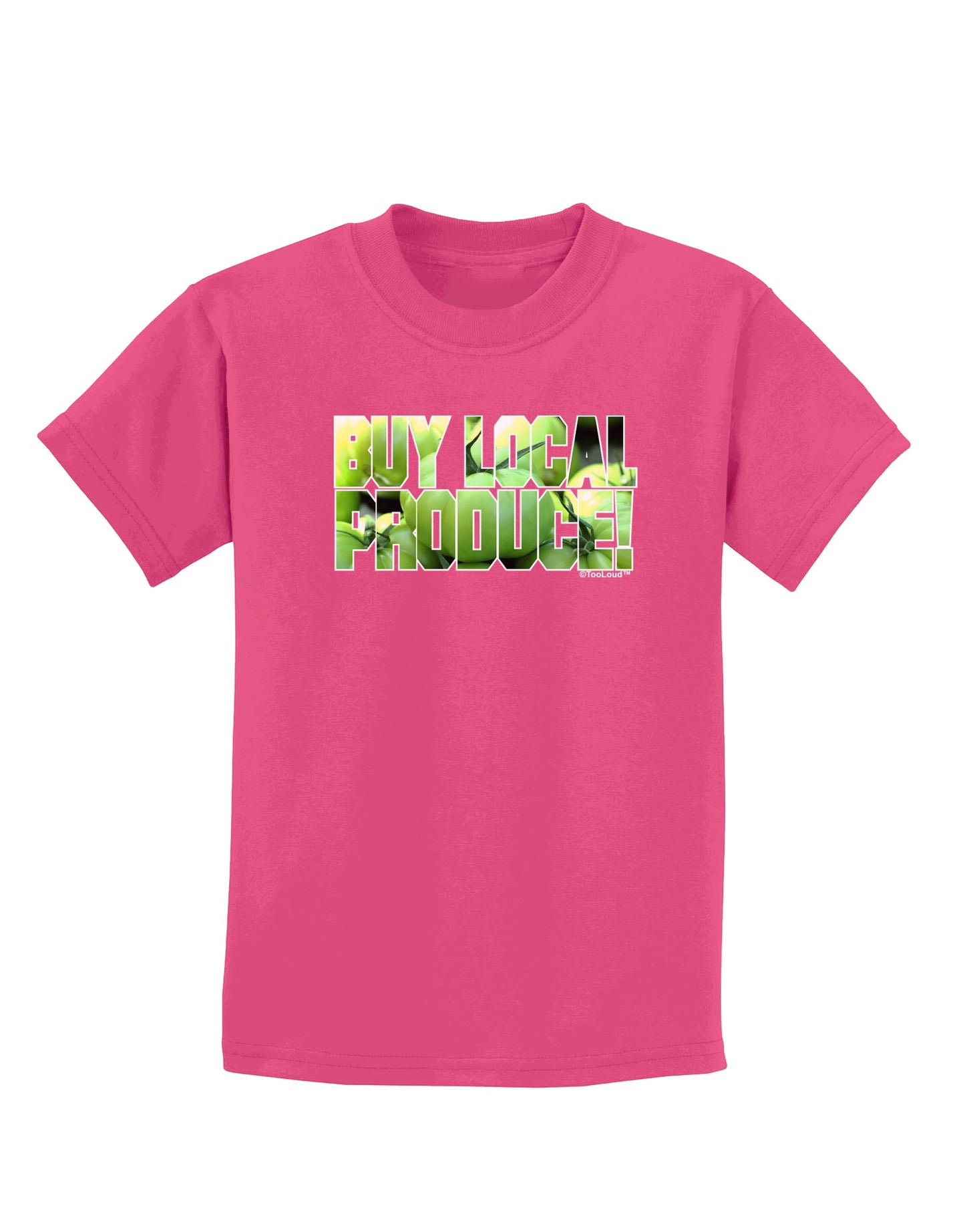 Buy Local - Green Tomatoes Text Childrens Dark T-Shirt-Childrens T-Shirt-TooLoud-Sangria-X-Small-Davson Sales
