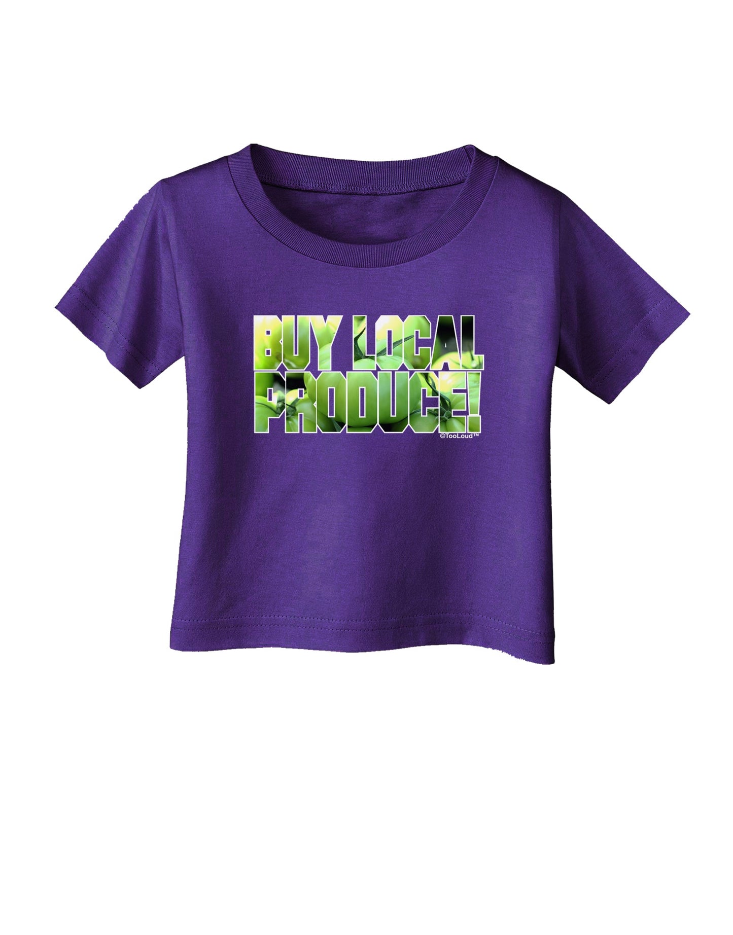 Buy Local - Green Tomatoes Text Infant T-Shirt Dark-Infant T-Shirt-TooLoud-Purple-06-Months-Davson Sales