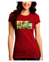 Buy Local - Green Tomatoes Text Juniors Crew Dark T-Shirt-T-Shirts Juniors Tops-TooLoud-Red-Juniors Fitted Small-Davson Sales