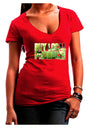 Buy Local - Green Tomatoes Text Juniors V-Neck Dark T-Shirt-Womens V-Neck T-Shirts-TooLoud-Red-Juniors Fitted Small-Davson Sales