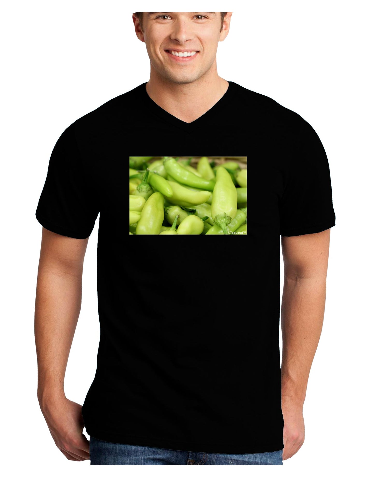 Buy Local - Jalapenos Adult Dark V-Neck T-Shirt-TooLoud-Black-Small-Davson Sales