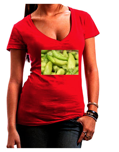 Buy Local - Jalapenos Juniors V-Neck Dark T-Shirt-Womens V-Neck T-Shirts-TooLoud-Red-Juniors Fitted Small-Davson Sales