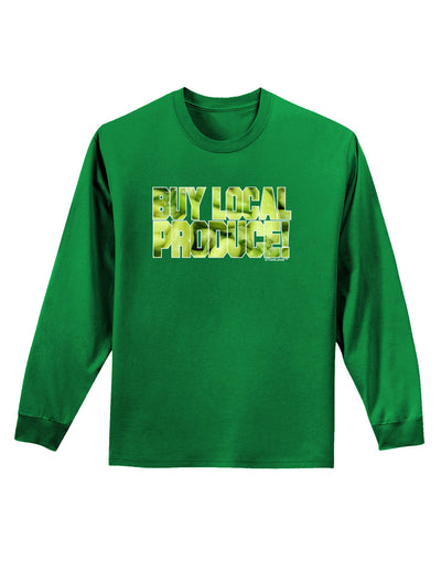 Buy Local - Jalapenos Text Adult Long Sleeve Dark T-Shirt-TooLoud-Kelly-Green-Small-Davson Sales