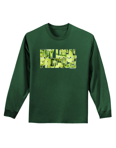 Buy Local - Jalapenos Text Adult Long Sleeve Dark T-Shirt-TooLoud-Dark-Green-Small-Davson Sales