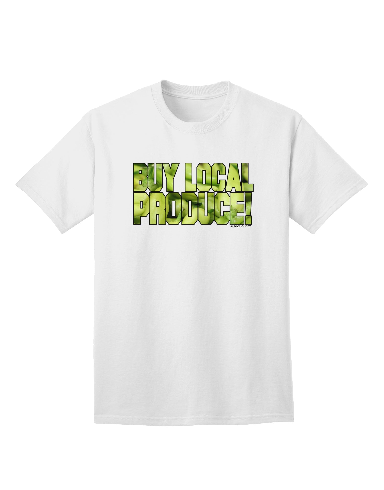 Buy Local - Jalapenos Text Adult T-Shirt-Mens T-Shirt-TooLoud-White-Small-Davson Sales