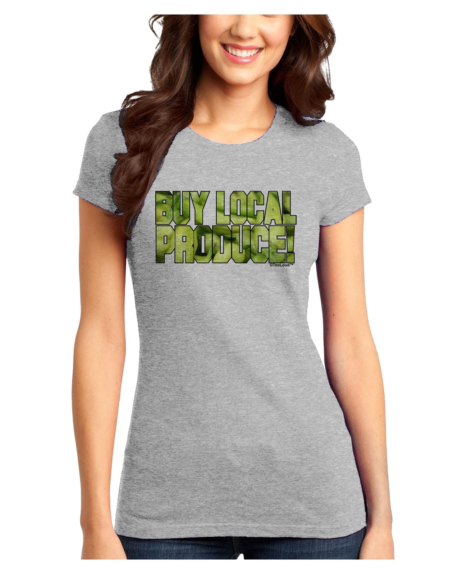 Buy Local - Jalapenos Text Juniors T-Shirt-Womens Juniors T-Shirt-TooLoud-Ash-Gray-Juniors Fitted X-Small-Davson Sales