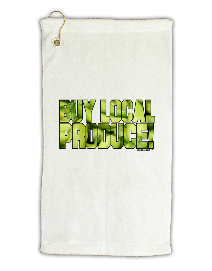 Buy Local - Jalapenos Text Micro Terry Gromet Golf Towel 11&#x22;x19-Golf Towel-TooLoud-White-Davson Sales