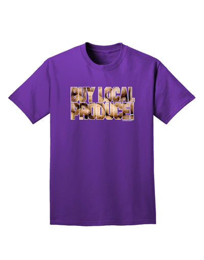 Buy Local Produce Potatoes Text Adult Dark T-Shirt-Mens T-Shirt-TooLoud-Purple-Small-Davson Sales