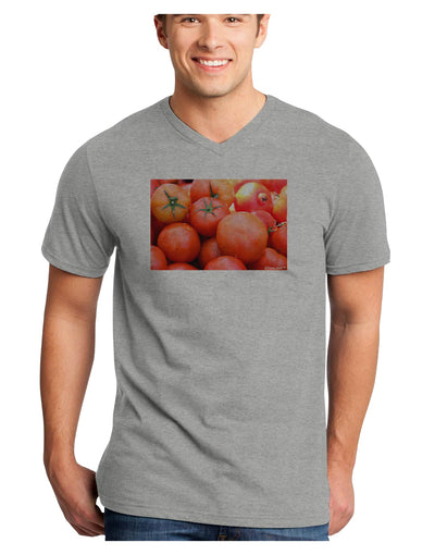 Buy Local Produce Tomatoes Adult V-Neck T-shirt-Mens V-Neck T-Shirt-TooLoud-HeatherGray-Small-Davson Sales