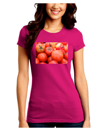 Buy Local Produce Tomatoes Juniors Crew Dark T-Shirt-T-Shirts Juniors Tops-TooLoud-Hot-Pink-Juniors Fitted Small-Davson Sales