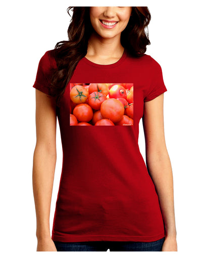 Buy Local Produce Tomatoes Juniors Crew Dark T-Shirt-T-Shirts Juniors Tops-TooLoud-Red-Juniors Fitted Small-Davson Sales