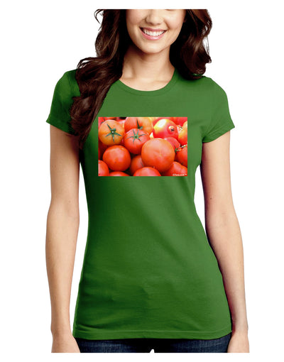 Buy Local Produce Tomatoes Juniors Crew Dark T-Shirt-T-Shirts Juniors Tops-TooLoud-Kiwi-Green-Juniors Fitted Small-Davson Sales