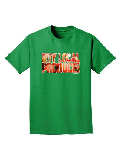 Buy Local Produce Tomatoes Text Adult Dark T-Shirt-Mens T-Shirt-TooLoud-Kelly-Green-Small-Davson Sales