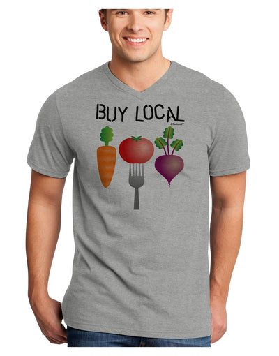 Buy Local - Vegetables Design Adult V-Neck T-shirt-Mens V-Neck T-Shirt-TooLoud-HeatherGray-Small-Davson Sales