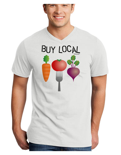 Buy Local - Vegetables Design Adult V-Neck T-shirt-Mens V-Neck T-Shirt-TooLoud-White-Small-Davson Sales